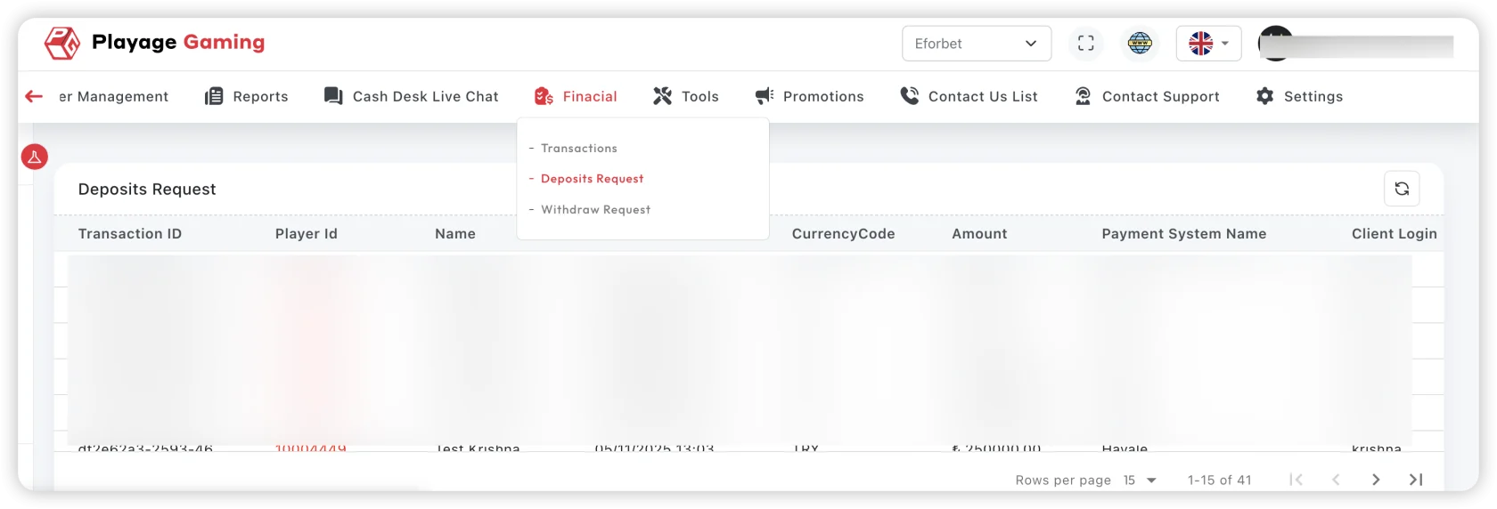 Deposit Requests