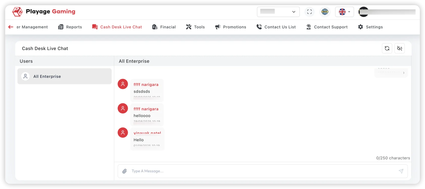 Cash Desk Live Chat
