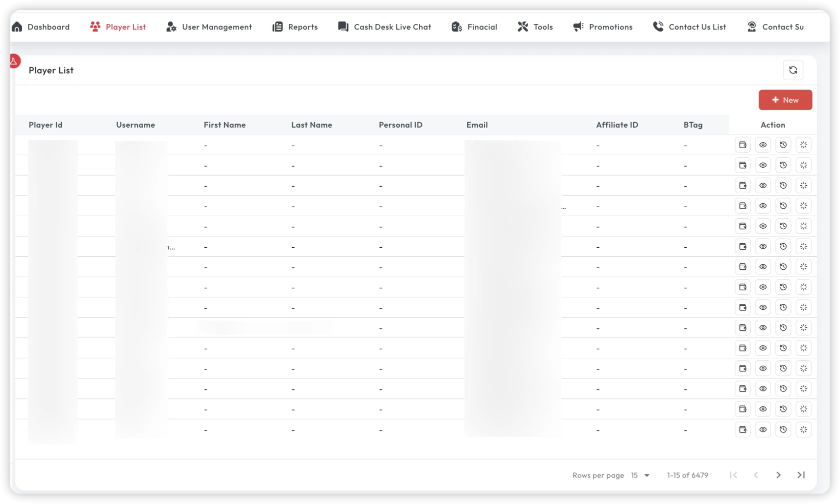 Player table fields