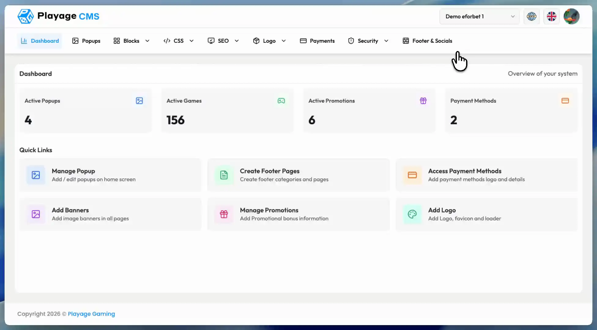 CMS Dashboard Overview