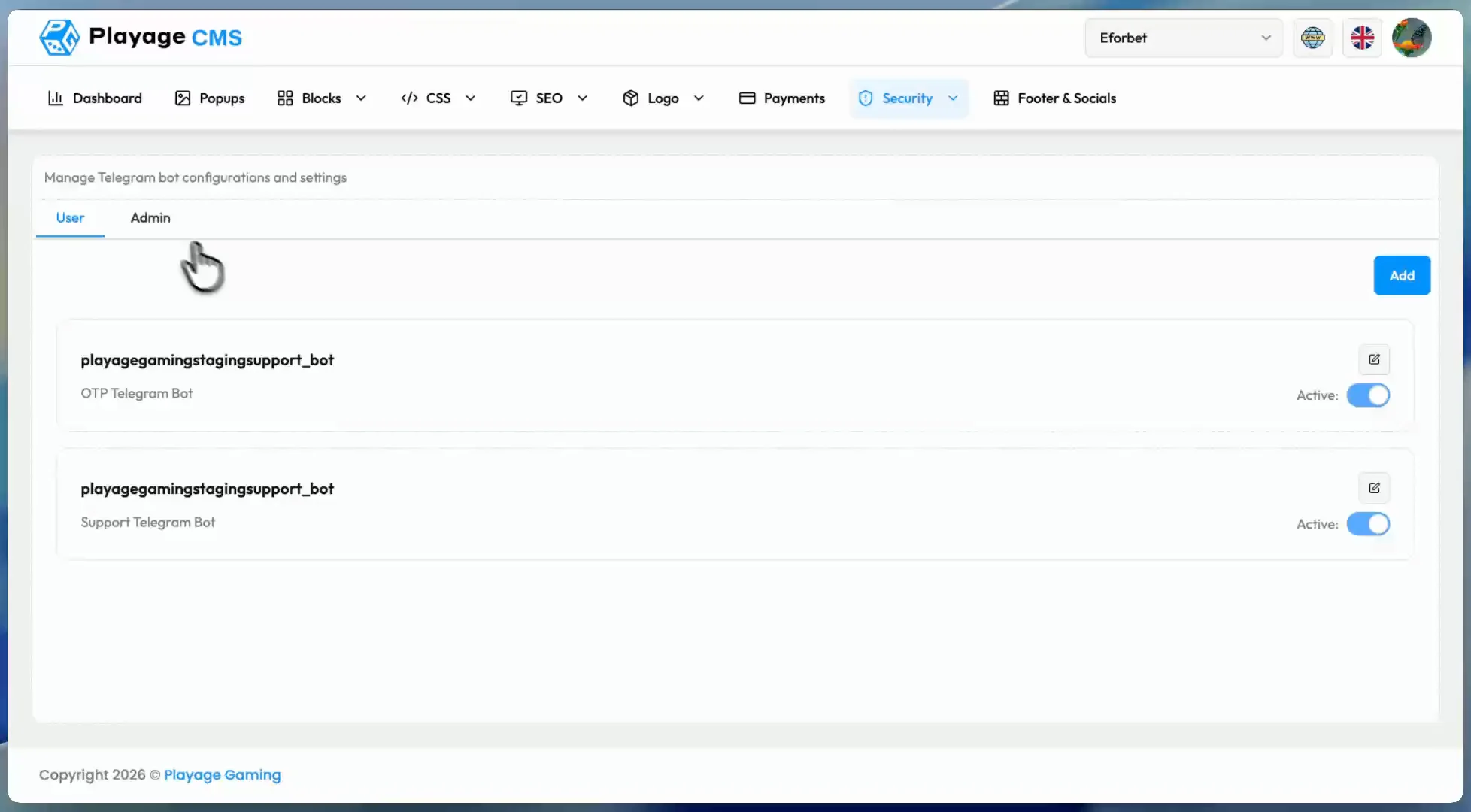 Telegram Setting