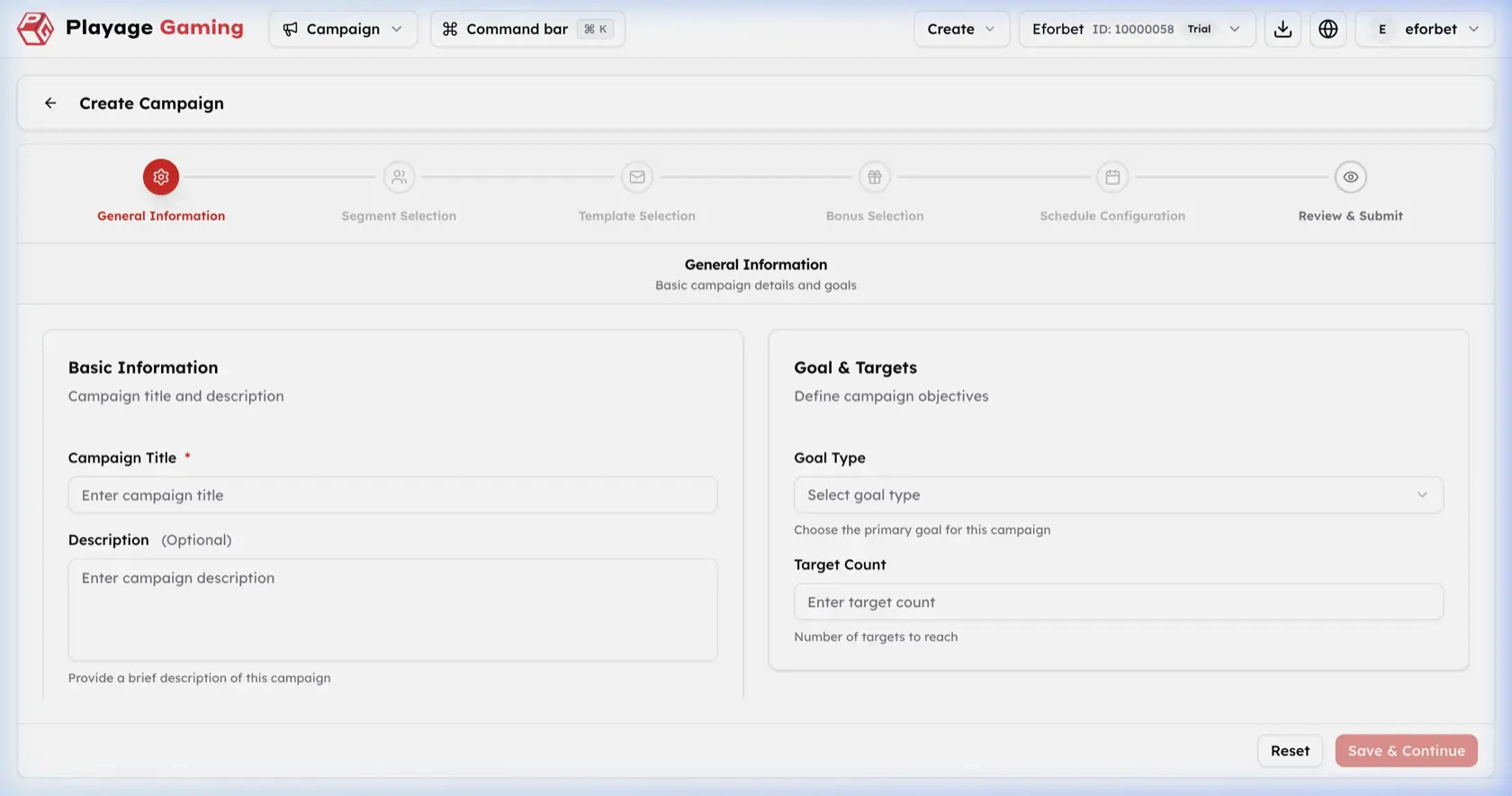 Create Campaign Wizard