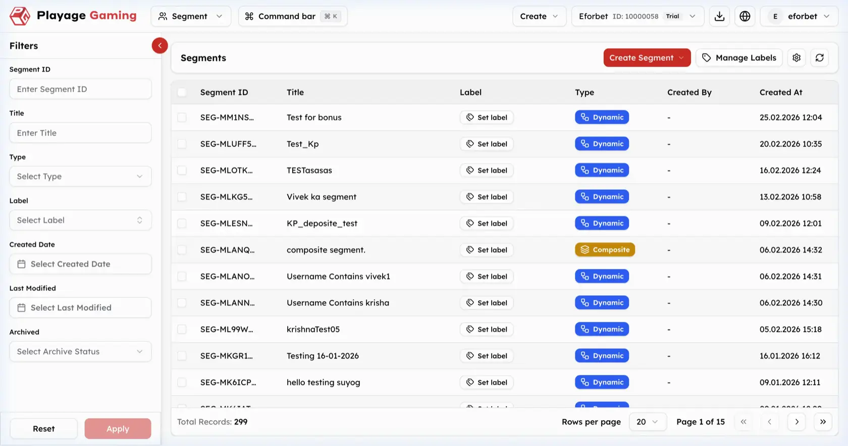 Segment Overview